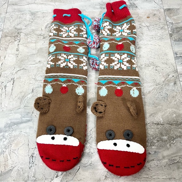 Nick & Nora Sock Monkey Slippers NWOT Size S/M 5 - 7.5 - Picture 2 of 7